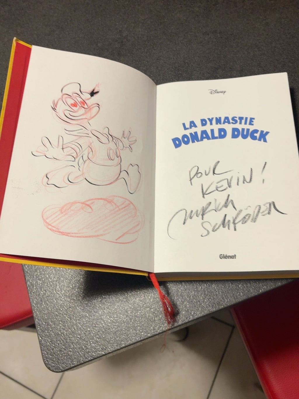 Dédicace personnalisée et dessin original de Donald